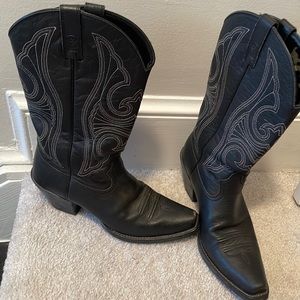 Ariat Black Leather Cowboy Boots